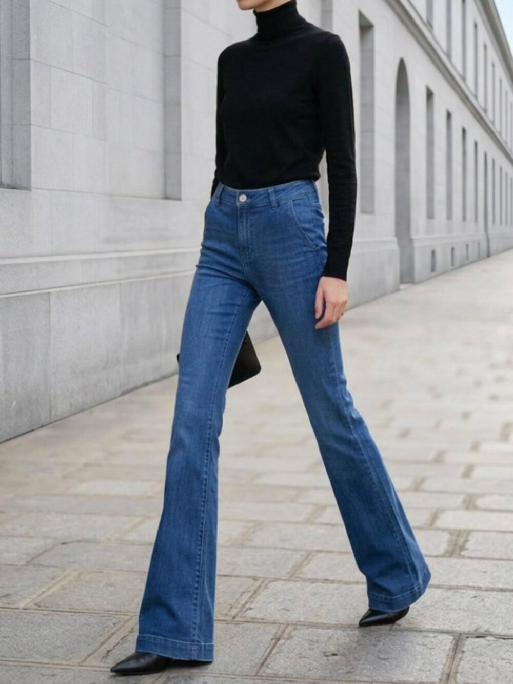 Frame Denim Le High Flare Size 25 NEW Blue Sidecar Classic Quiet Luxury